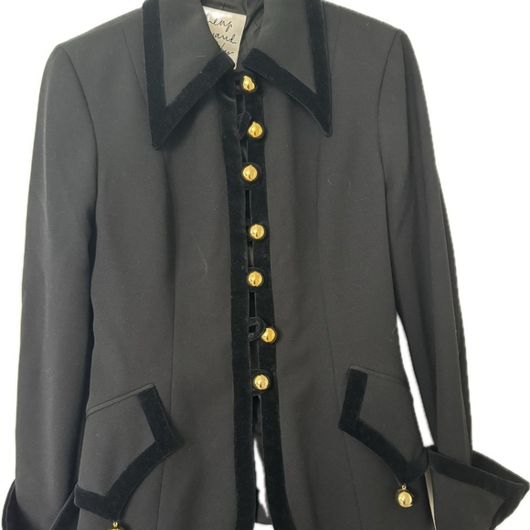 Moschino Cheap and Chic Fabulous Vintage blazer, wool and velvet, gold buttons M - Picture 1 of 16